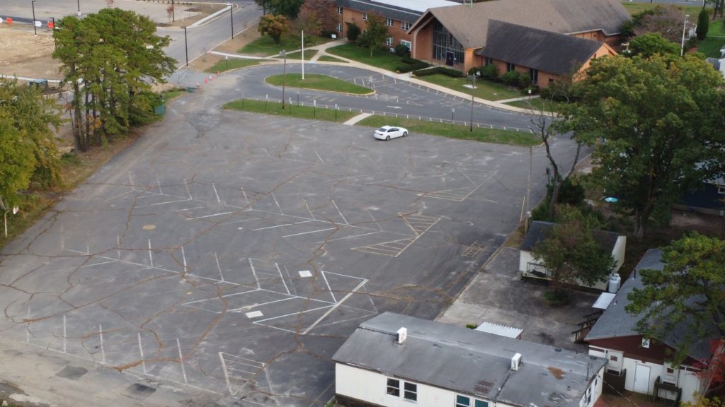 An aerial view of St. Thomas Lutheran Church and the proposed site of Temple Beth Or, Brick, N.J. (Photo: Daniel Nee)