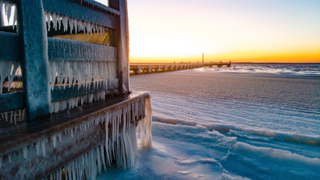 A frozen sunset on Christmas Eve, Dec. 24, 2022. (Photo: Daniel Nee)