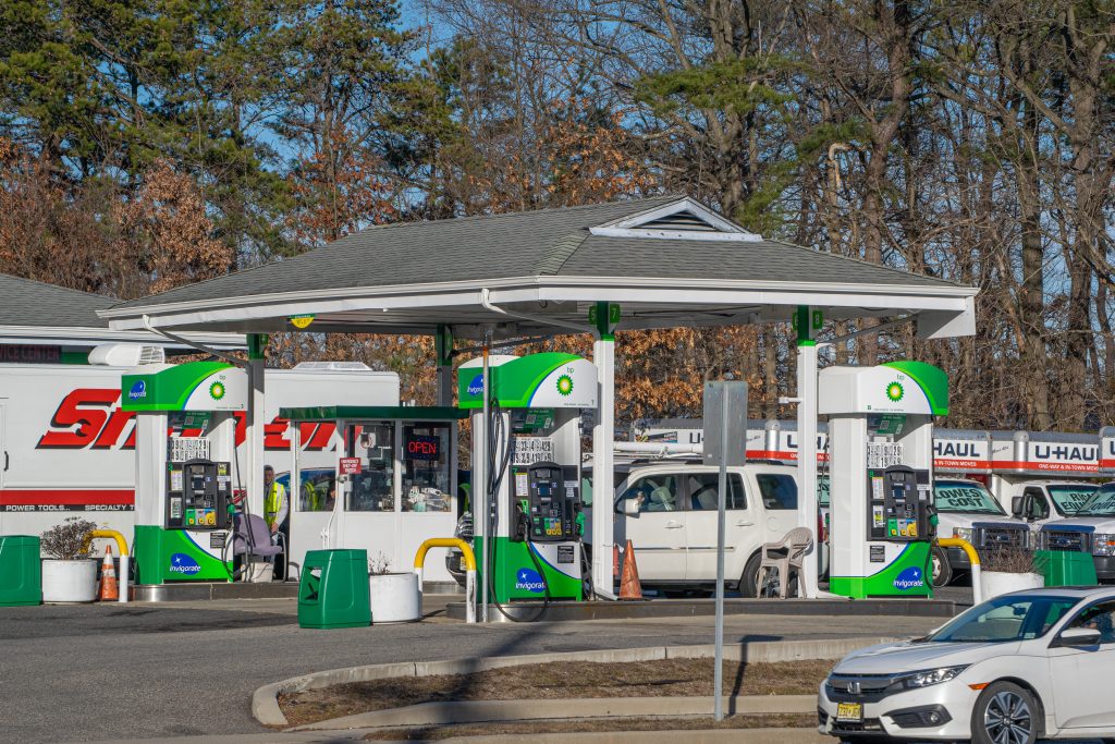 The BP station on Burnt Tavern Road, Brick, N.J., Feb. 2023. (Photo: Daniel Nee)