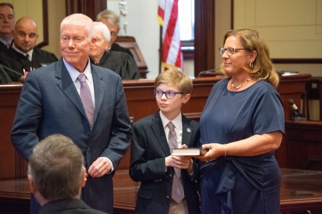 Superior Court Judge John Ducey at his swearing-in ceremony, March 23, 2023. (Photo: Daniel Nee)