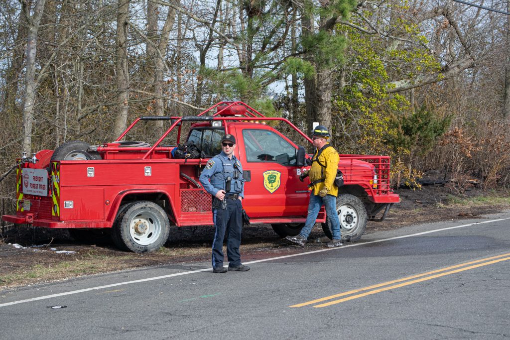 Marshland singed by a brush fire, April 11, 2023, in Brick Township, N.J. (Photo: Shorebeat)