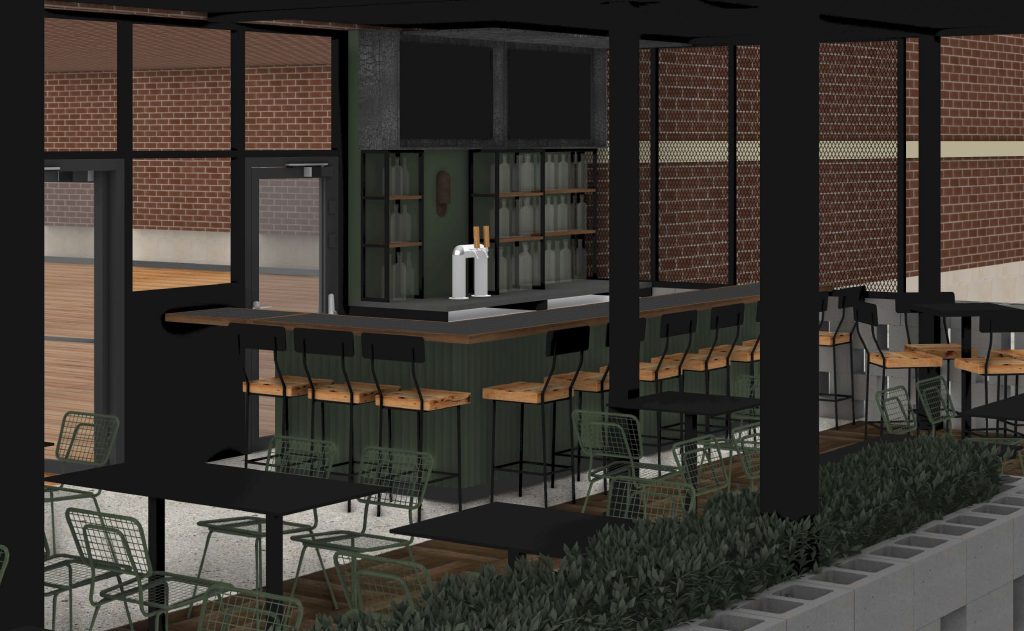 Renderings and plans for an outdoor section at the Urban Coal House Pizza & Bar restaurant, Brick, N.J. (Credit: Planning Document)