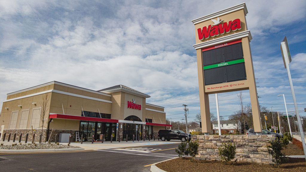 The new Brick Township Wawa store, 10 Lanes Mill Road, April 2023. (Photo: Daniel Nee)