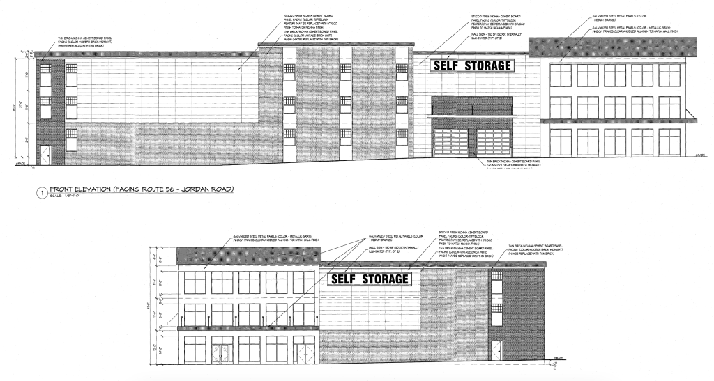 Plans for a proposed self-storage facility at Route 88 and Jordan Road in Brick, N.J., May 2023. (Planning Document)