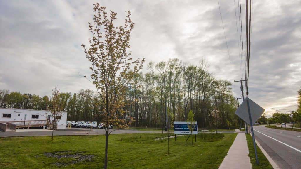The property at 949 Burnt Tavern Road, a proposed car dealership prep site, May 2023. (Photo: Shorebeat)