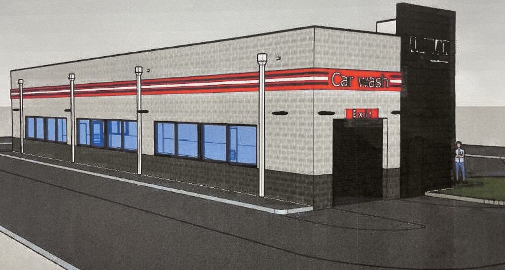 A rendering of the proposed 'express' car wash at 1905 Route 88, Brick Township. (Planning Documents/Shorebeat)