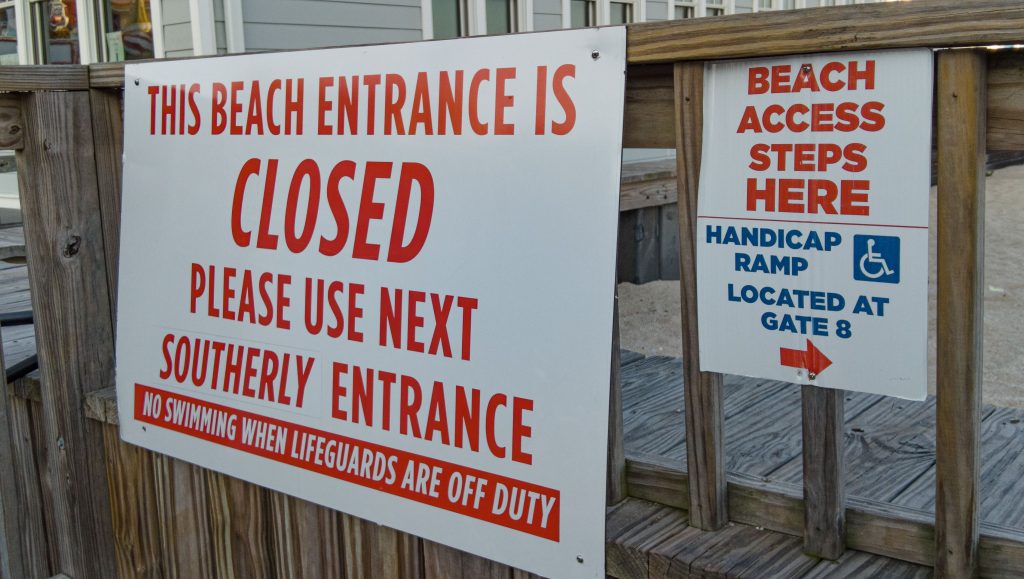 Closed and locked beaches in Point Pleasant Beach, N.J., Sept. 12, 2023. (Photo: Shorebeat)