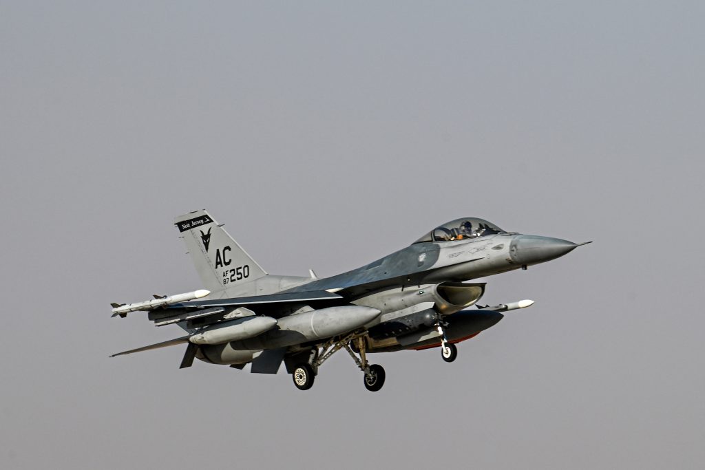 New Jersey Air National Guard F-16s arrive in the Middle East, Oct. 24, 2023. (Air Force Photo)