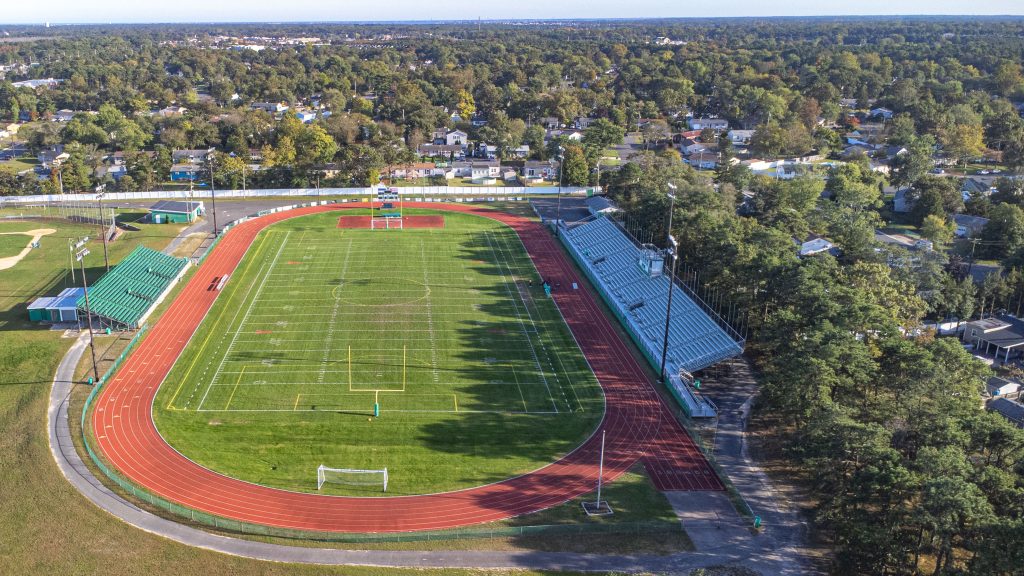 The football field at Brick Township High School, Oct. 2023. (Photo: Shorebeat)
