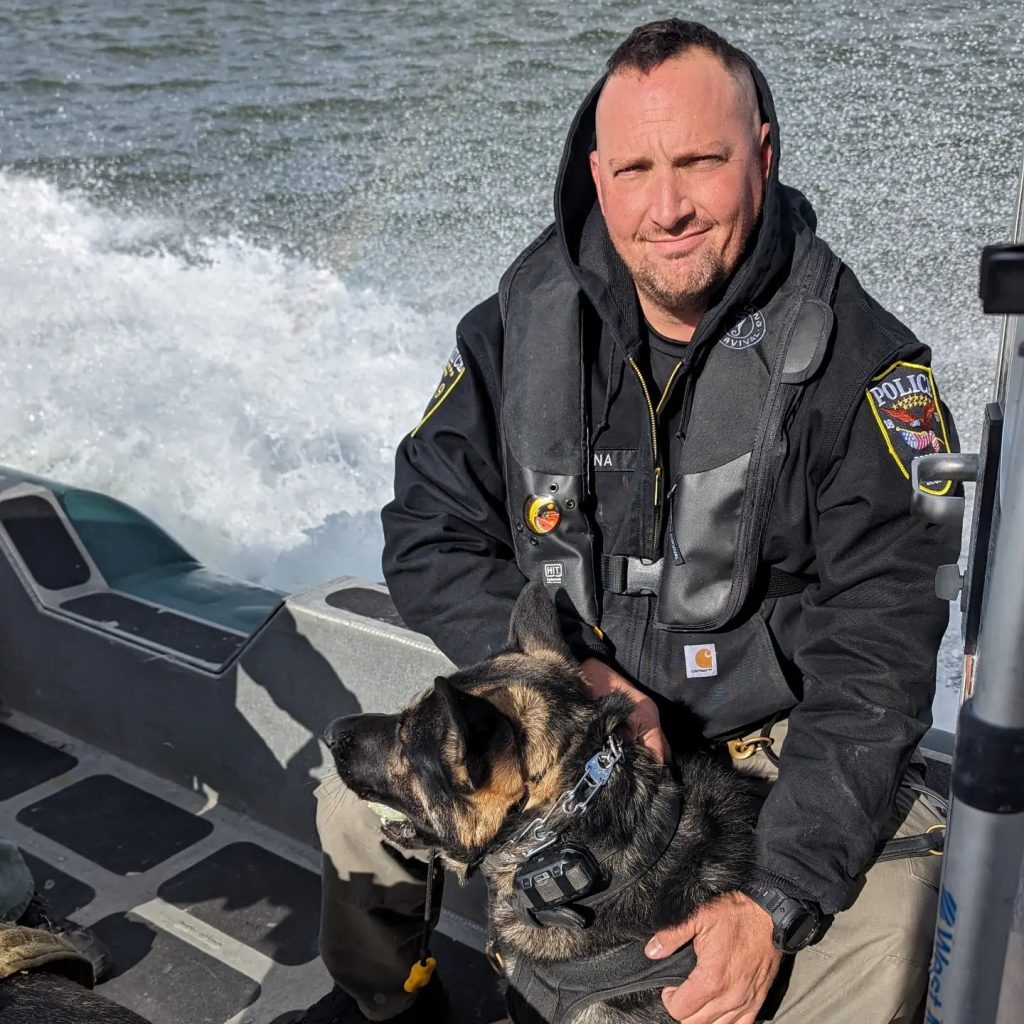Brick Police officers and their K9 partners train in the maritime environment, Nov. 2023. (Photo: Brick Township Police)