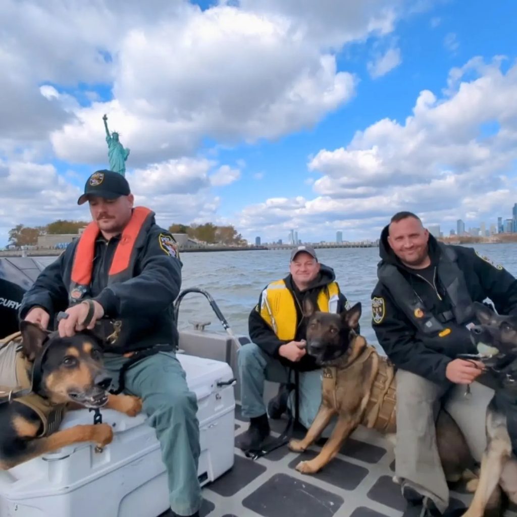 Brick Police officers and their K9 partners train in the maritime environment, Nov. 2023. (Photo: Brick Township Police)