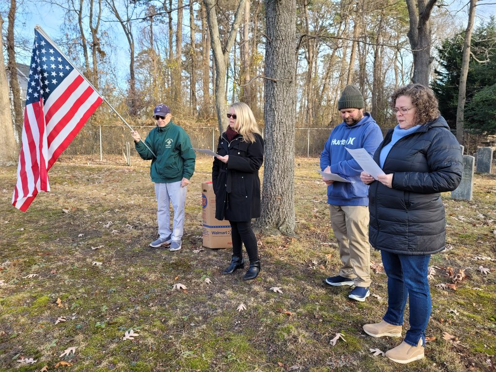 Wreaths are laid at the Woolley/Gravelly graveyard and cemetery in Brick Township, Dec. 2023. (Photo: Brick Township)