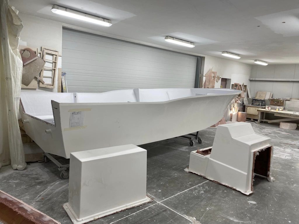 Ocean County's new pumpout boat being outfitted over the winter, 2024. (Photo: Ocean County)