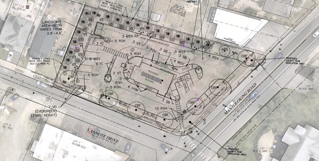 Renderings of a proposed Dunkin' Donuts location on Mantoloking Road in Brick Township, June 2025. (Planning Document)