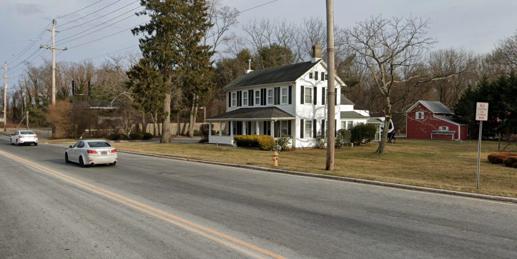 The property at 1845 Route 88, Brick Township, where an HVAC company operates in a historical building. (Credit: Google Earth)